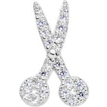 20G 1/4 Clear CZ Gem Shear Scissors Nose Bone