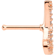 20G 1/4 Clear CZ Gem Rose Gold Tone Shear Scissors Nose Bone
