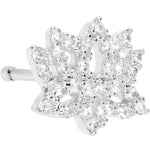20G 1/4 Clear CZ Gem Lotus Flower Nose Bone