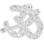 20G 1/4 Clear CZ Gem Amazing Om Nose Bone