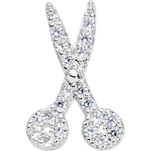 18G 3/8 Clear CZ Gem Shears Scissors Nose Hoop