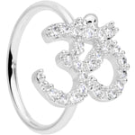 18G 3/8 Clear CZ Gem Amazing Om Nose Hoop