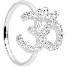 18G 3/8 Clear CZ Gem Amazing Om Nose Hoop