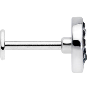16G 5/16 Clear Black Gem Yin Yang Labret Monroe Tragus