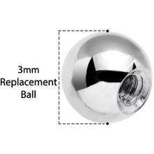 16G Black Gem 3mm Replacement Ball End