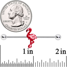 14G Red Pink Flamingo Industrial Barbell 38mm