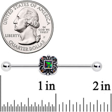 14G Vitrail Gem Royal Seal Industrial Barbell 38mm