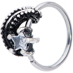 20G 3/8 Clear CZ Gem Shooting Star Nose Hoop