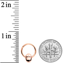 16G 3/8 Rose Gold Tone Simple Acorn Hinged Segment Ring