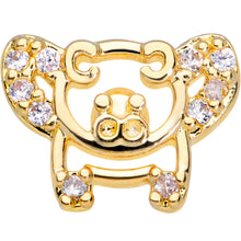 16G 1/4 Clear Gem Gold Tone Flying Pigs Cartilage Tragus Earring