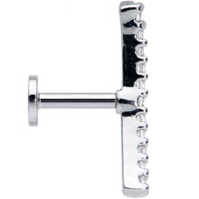 16G 1/4 Clear CZ Gem Curve Internal Thread Labret Monroe Tragus