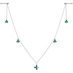 14G 9/16 Green Gem Shamrock St Patricks Day Dangle Nipple Chain