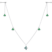 14G 9/16 Green Gem Shamrock St Patricks Day Dangle Nipple Chain