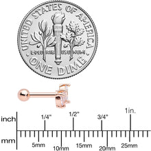 16G 1/4 Clear CZ Gem Rose Gold Tone Crown Cartilage Tragus Earring