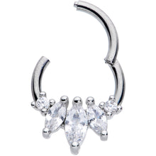 16G 5/16 Clear CZ Gem Circlet Hinged Segment Ring