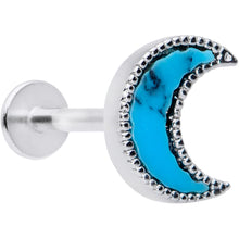 16G 5/16  Faux Turquoise Crescent Moon Labret Tragus Monroe