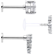16G 5/16 Clear Gem Bioplast Curves Labret Monroe Tragus Set of 3