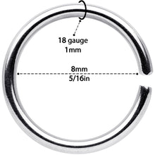 18G 5/16 Black Gold Tone Anodized Seamless Circular Ring Set of 12