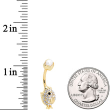 Clear Gem Gold Tone Egg Chick Belly Ring
