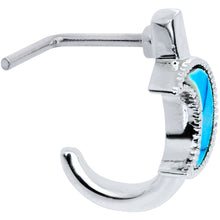 20G 5/16 Faux Turquoise Crescent Moon Faux Hoop L Shape Nose Ring