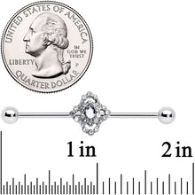 14G Clear Gem Baroque Cross Industrial Barbell 38mm