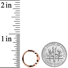 16G 3/8 Red Gem Rose Gold Tone Regal Cats Eye Hinged Segment Ring