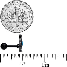 16G 1/4 Aqua Gem Black Alien Cartilage Tragus