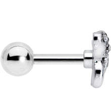 16G 1/4 Clear Black Gem Shark Cartilage Tragus Earring