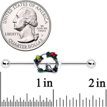 14G Red Yellow Flower Swing Bird Industrial Barbell 38mm