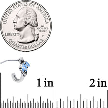 20G 5/16 Blue Faux Opal L Shaped Faux Hoop Nose Ring