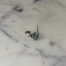 20G 5/16 Blue Faux Opal L Shaped Faux Hoop Nose Ring