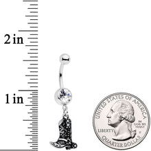 Clear Gem Cowboy Boot Dangle Belly Ring