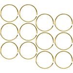 22G 5/16 Gold Tone Anodized Seamless Circular Ring Set of 12