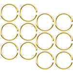 18G 5/16 Gold Tone Anodized Seamless Circular Ring Set of 12