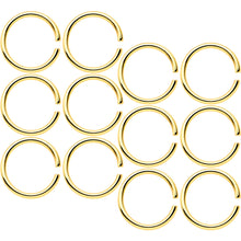 18G 5/16 Gold Tone Anodized Seamless Circular Ring Set of 12