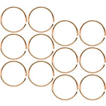 22G 5/16 Rose Gold Tone Anodized Seamless Circular Ring Set of 12