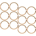 20G 5/16 Rose Gold Tone Anodized Seamless Circular Ring Set of 12