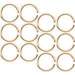 18G 5/16 Rose Gold Tone Anodized Seamless Circular Ring Set of 12