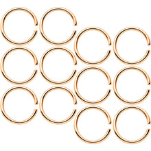 18G 5/16 Rose Gold Tone Anodized Seamless Circular Ring Set of 12