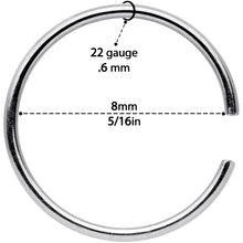 22G 5/16 Steel Gold Tone Anodized Seamless Circular Ring Set of 12