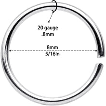 20G 5/16 Steel Gold Tone Anodized Seamless Circular Ring Set of 12