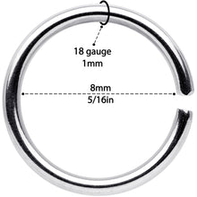 18G 5/16 Steel Gold Tone Anodized Seamless Circular Ring Set of 12