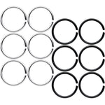 20G 5/16 Steel Black Anodized Seamless Circular Ring Set of 12