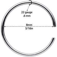 22G 5/16 Steel Rose Gold Tone Anodized Seamless Circular Ring Set of 12