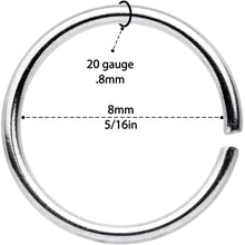 20G 5/16 Steel Rose Gold Tone Anodized Seamless Circular Ring Set of 12