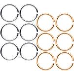 18G 5/16 Steel Rose Gold Tone Anodized Seamless Circular Ring Set of 12