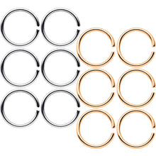 18G 5/16 Steel Rose Gold Tone Anodized Seamless Circular Ring Set of 12