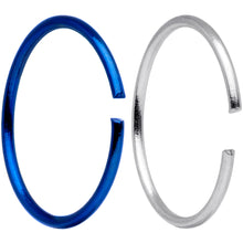 22G 5/16 Blue Anodized Steel Seamless Nose Hoop Set of 12