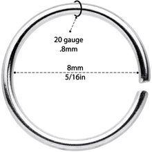 20G 5/16 Blue Anodized Steel Seamless Nose Hoop Set of 12