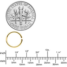 20G 5/16 Black Gold Tone Anodized Seamless Circular Ring Set of 12